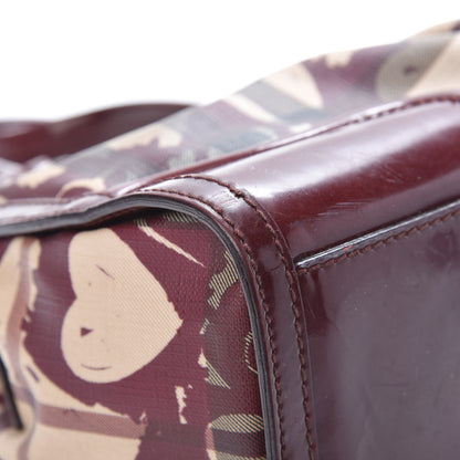Burberry Nova Check Heart Print Pilgrim Satchel Berry 10 of 19