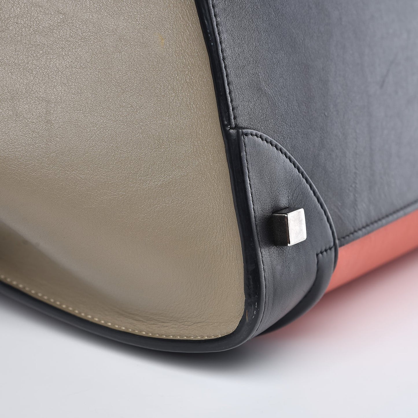 Smooth Calfskin Mini Tri-Color Luggage Bright Orange