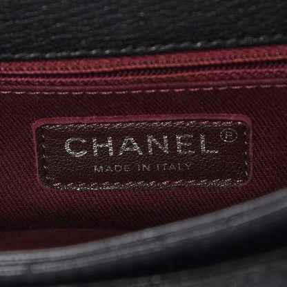 Chanel Shiny Goatskin Quilted Small Double Carry Waist Chain Flap Black 7 of 9