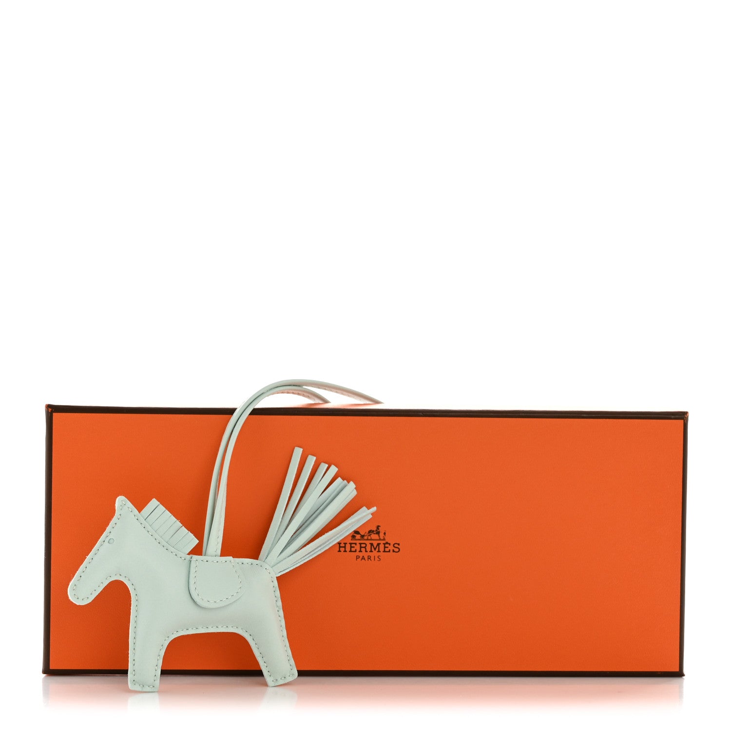 Hermes Milo Lambskin Grigri Rodeo Horse Bag Charm PM Vert Peppermint 4 of 4