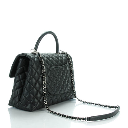 Chanel Caviar Quilted Medium Coco Handle Flap Black 3 of 8