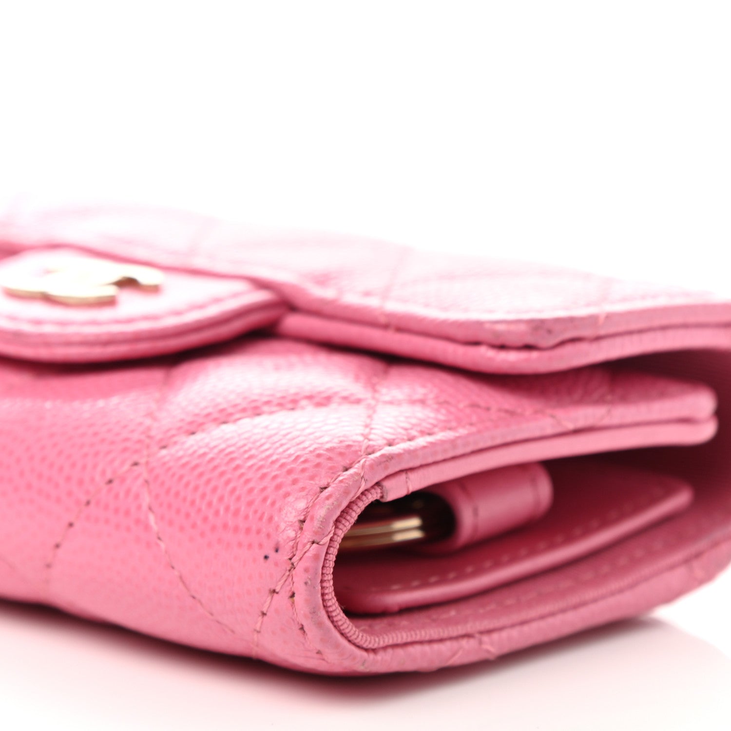 Chanel Caviar Quilted Classic 4 Key Holder Wallet Pink 10 of 12
