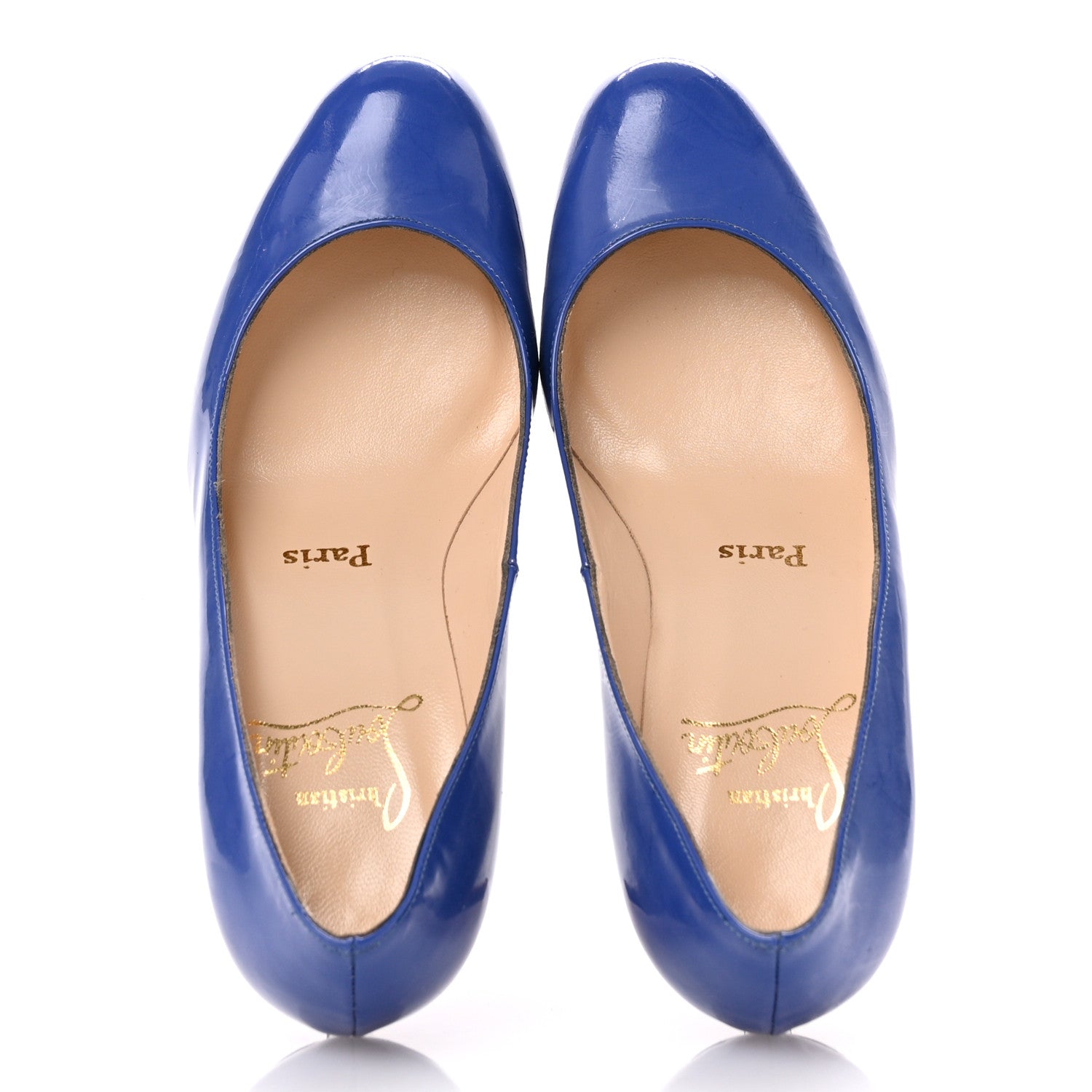 Christian Louboutin Shiny Nappa Simple 85 Pumps 35 Blue 1638238