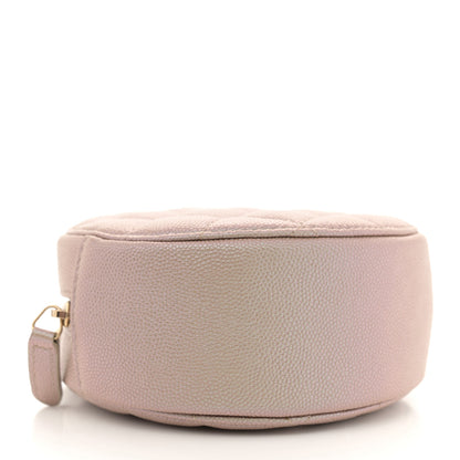 Chanel Iridescent Caviar Resin Quilted Round Clutch With Chain Beige 4 of 11