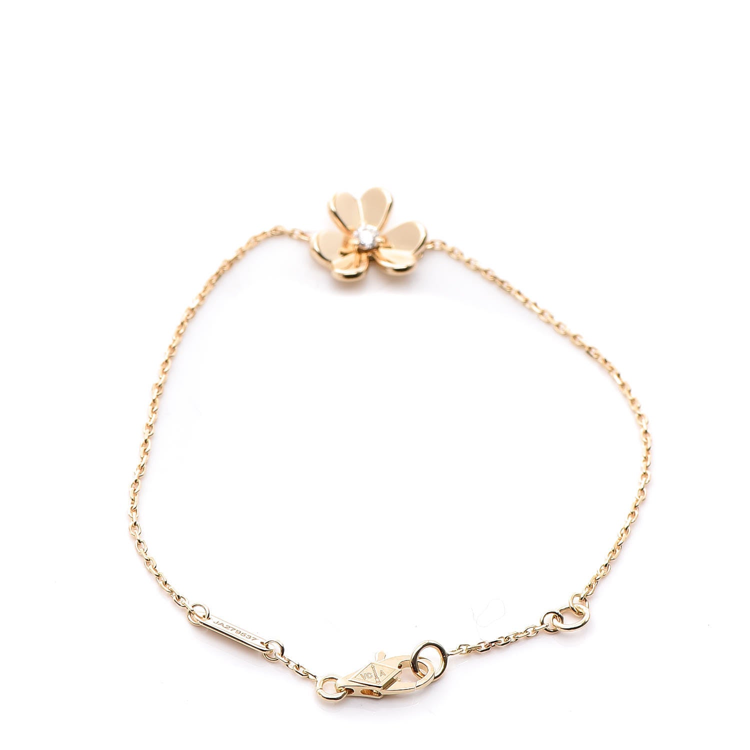 Van Cleef & Arpels 18K Yellow Gold Diamond Mini Frivole Bracelet 3 of 7