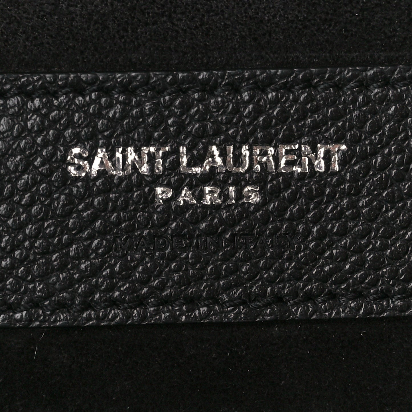 Grained Calfskin Small Cabas Rive Gauche Black