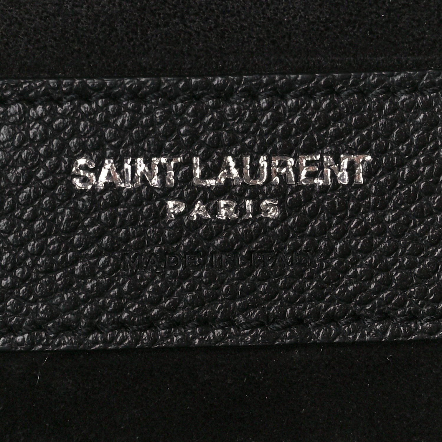Saint Laurent Grained Calfskin Small Cabas Rive Gauche Black 6 of 11