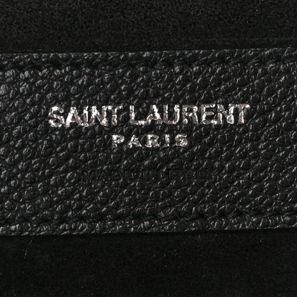 Saint Laurent Grained Calfskin Small Cabas Rive Gauche Black 6 of 11
