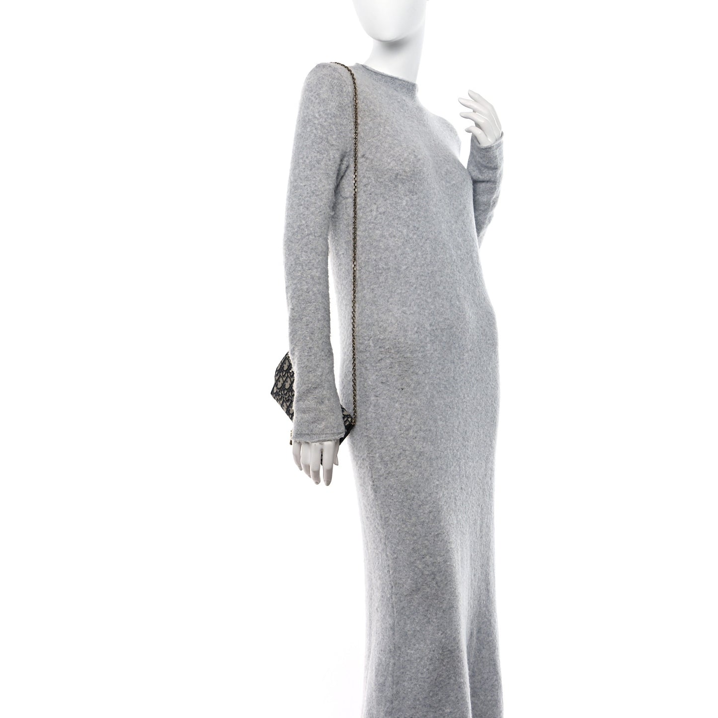 Oblique Saddle Chain Long Wallet Blue