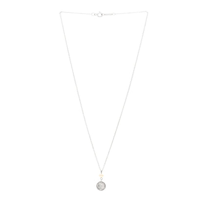 Tiffany Sterling Silver Pearl Flower Pendant Necklace 3 of 4