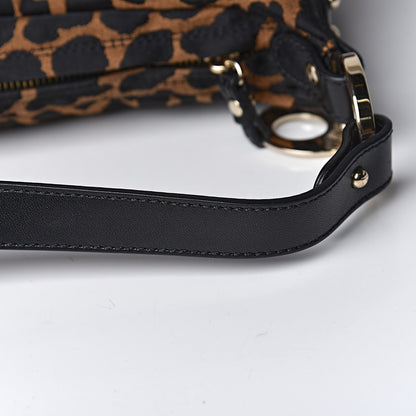 Fendi Jacquard Leopard Print Chef Hobo Tobacco 11 of 14