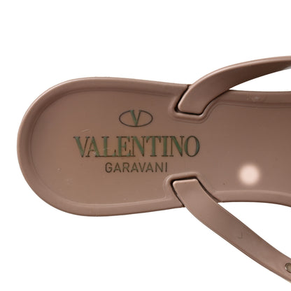 Valentino Garavani PVC Jelly Rockstud Bow Thong Sandals 37 Poudre 7 of 7