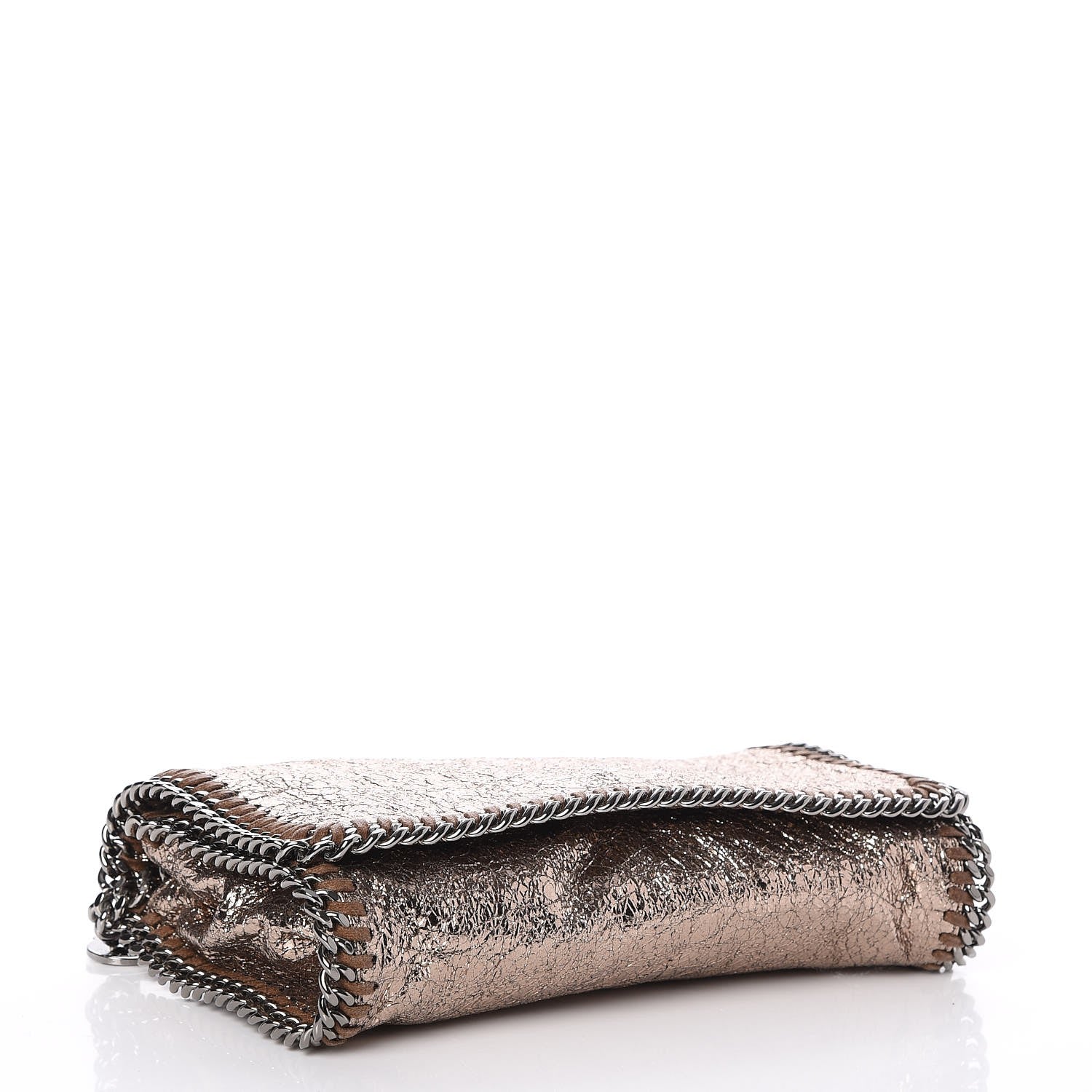 Stella McCartney Metallic Crackle Faux Leather Crossbody Bag Rose Gold 4 of 8