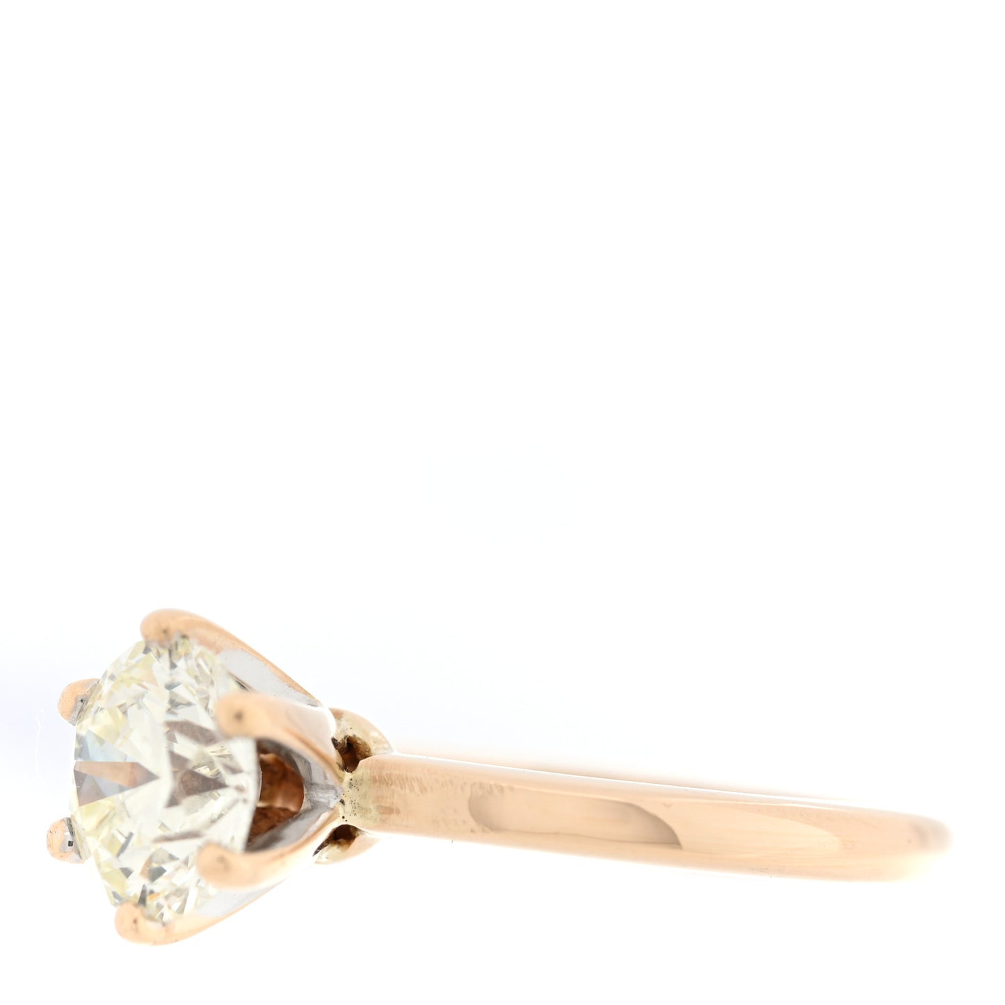14K Yellow Gold Diamond 1.90ct Solitaire Engagement Ring 52 6