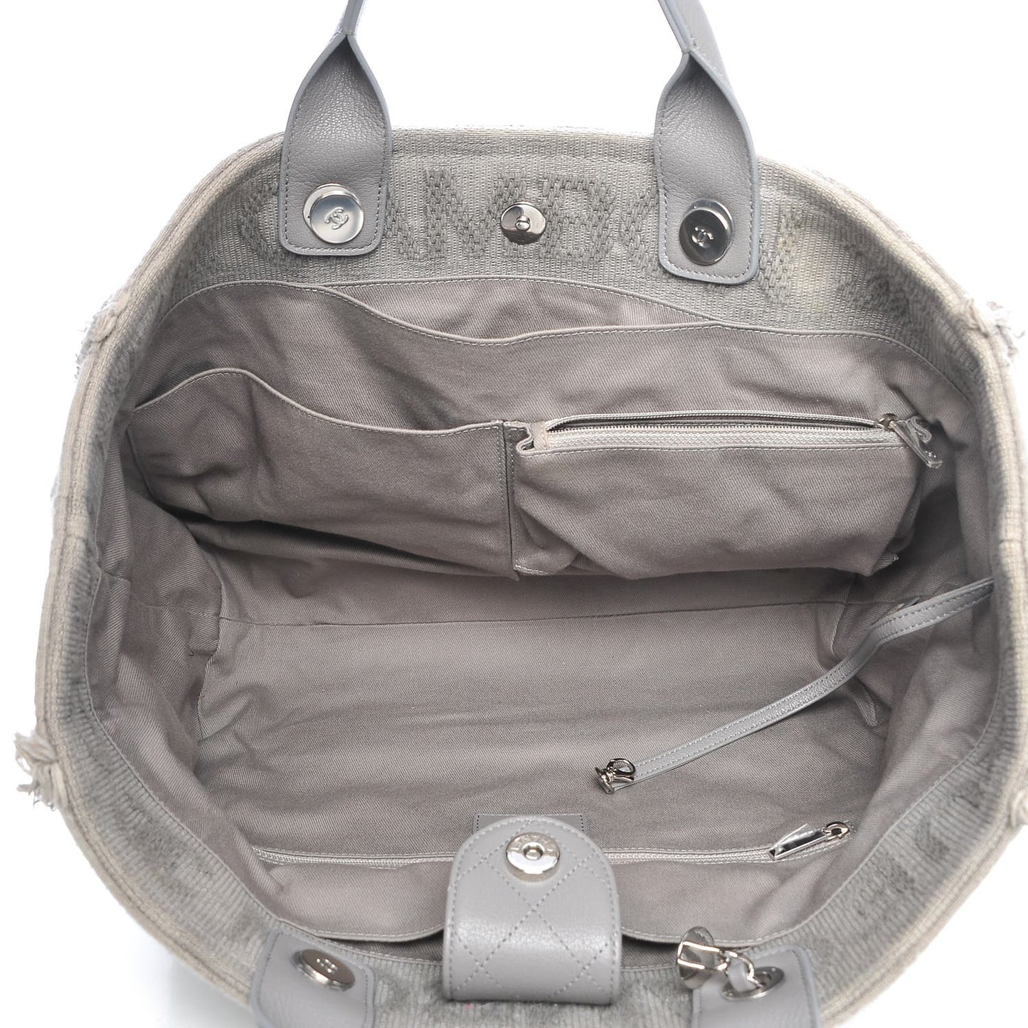 Canvas Large Double Face Shopping Tote Grey