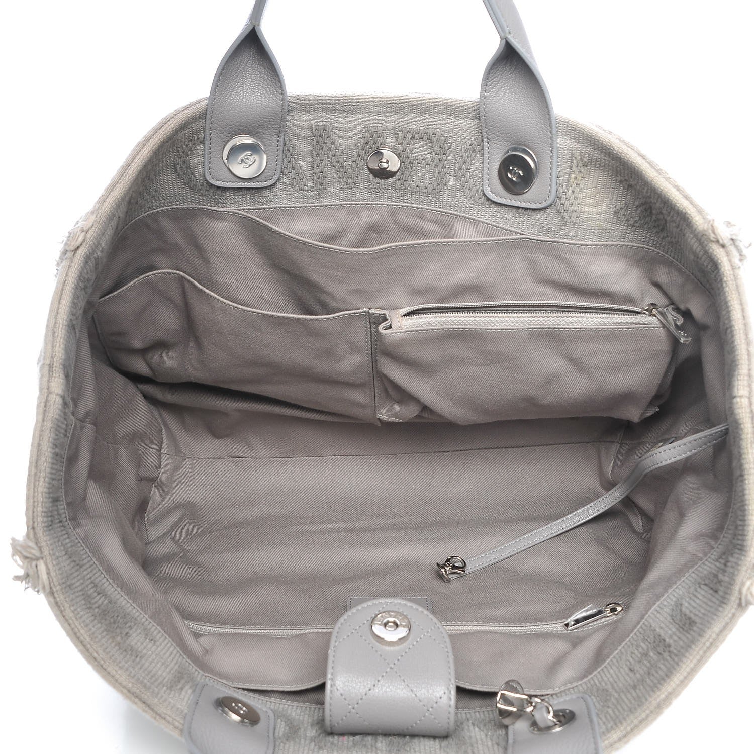 Chanel Canvas Large Double Face Shopping Tote Grey 5 of 8
