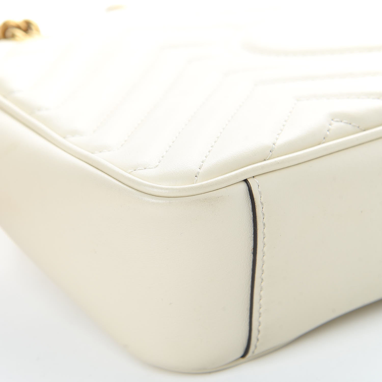 Gucci Calfskin Matelasse Small GG Marmont Shoulder Bag White 12 of 18