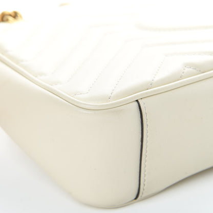 Gucci Calfskin Matelasse Small GG Marmont Shoulder Bag White 12 of 18