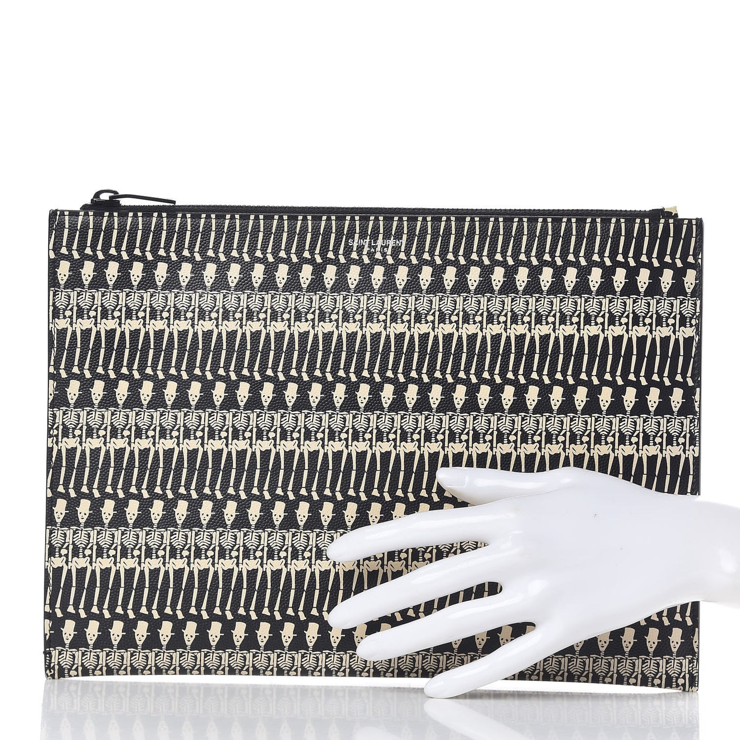 Grain de Poudre Skeleton Print Zipped Tablet Holder Black