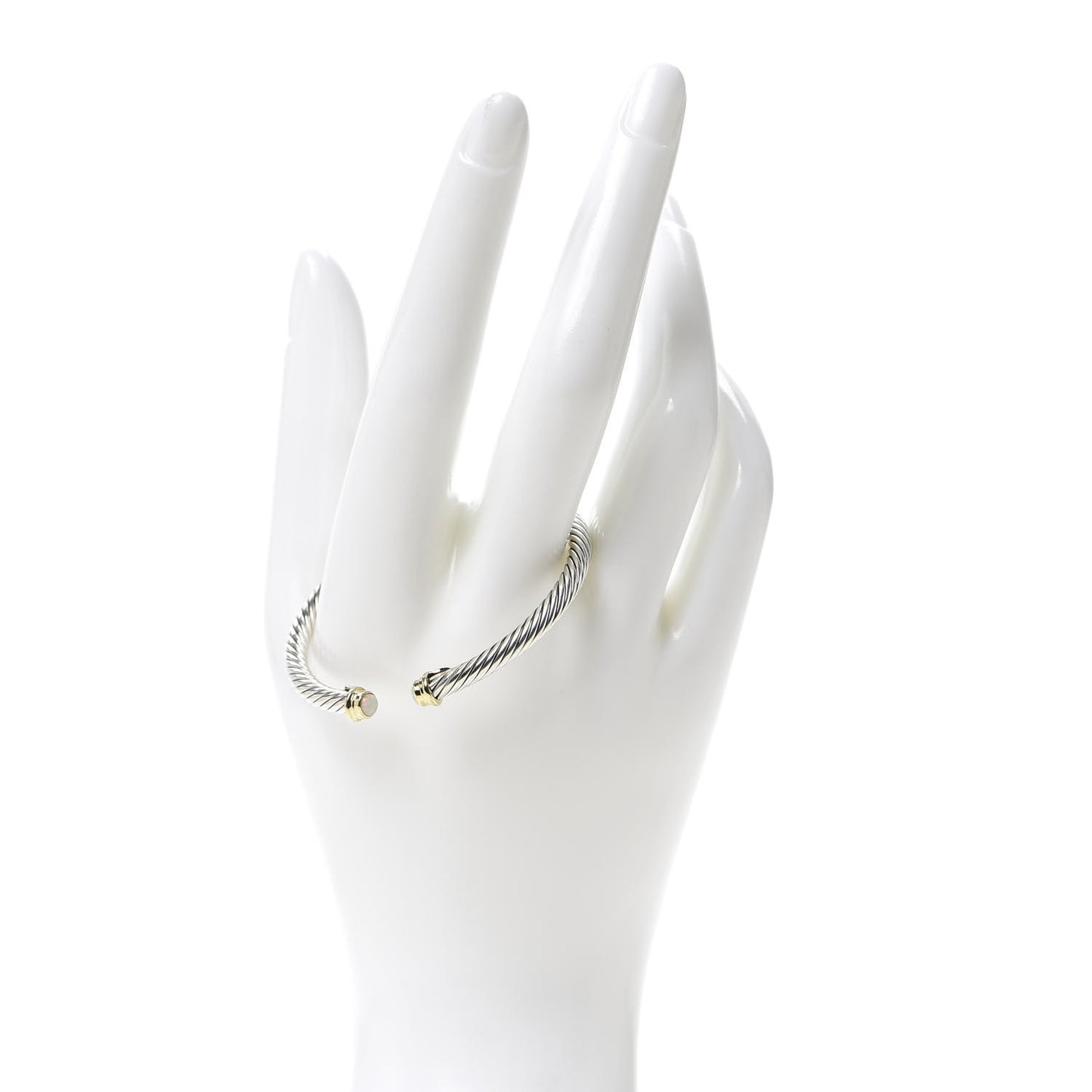 Sterling Silver 18K Yellow Gold Opal 4mm Cable Kids Birthstone Bracelet