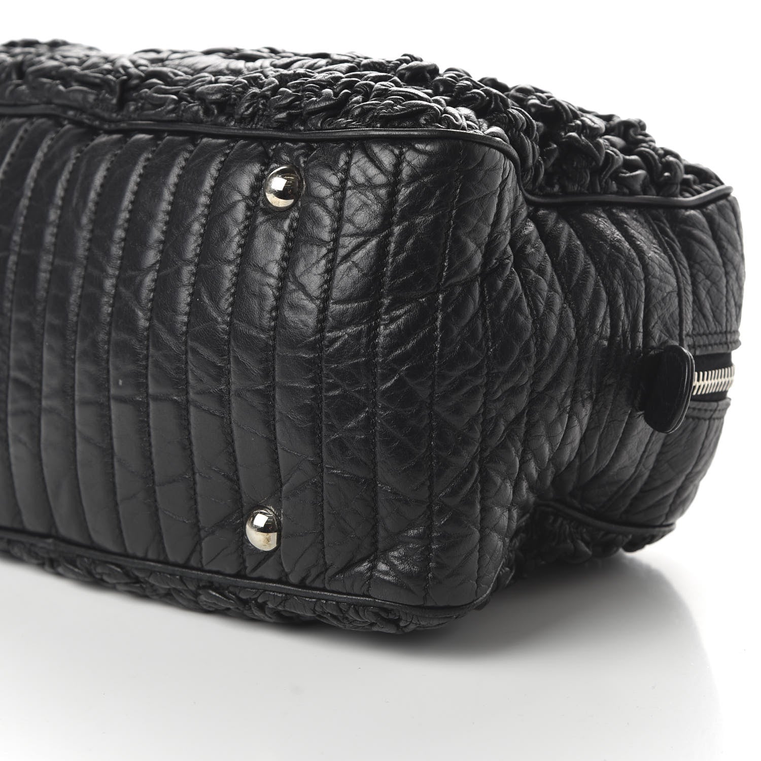 Chanel Lambskin Astrakan Bowler Black 7 of 10