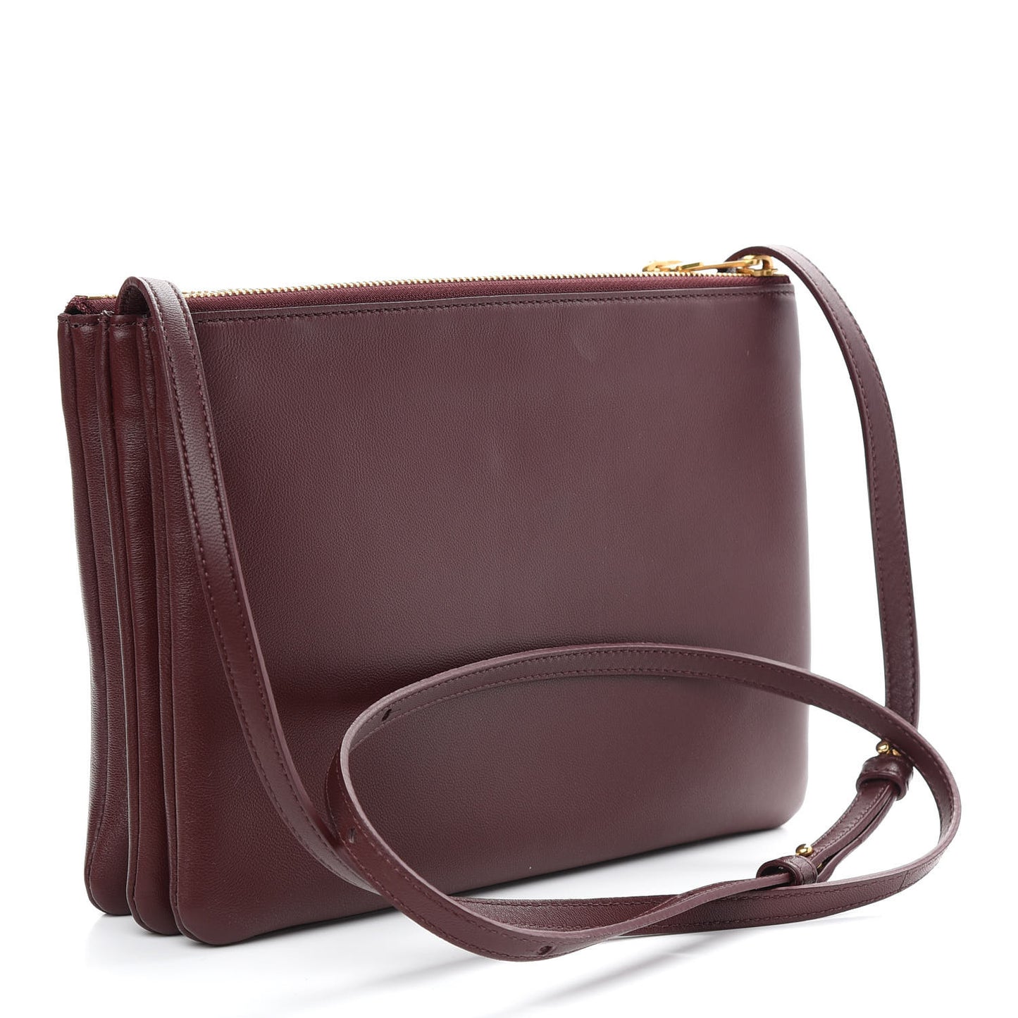 Lambskin Large Trio Crossbody Bag Burgundy