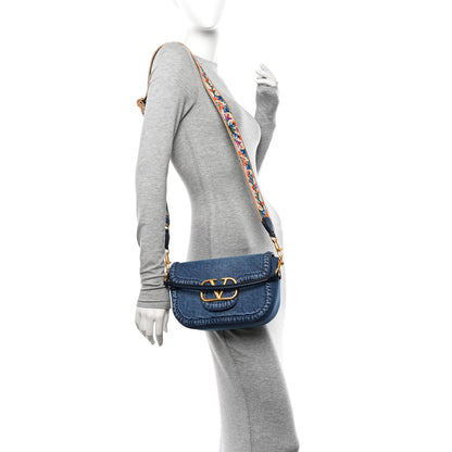 Valentino Garavani Denim Vlogo Alltime Shoulder Bag Blue 2 of 9