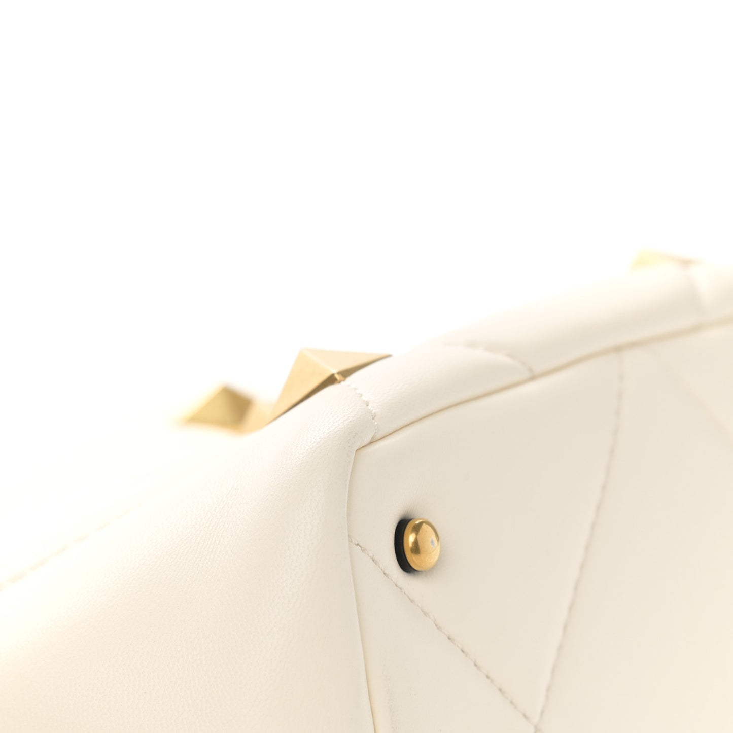 Nappa Small Roman Stud The Handle Bag Ivory