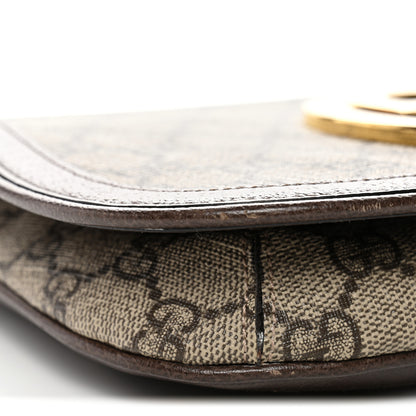 Gucci GG Supreme Monogram Textured Dollar Calfskin Blondie Chain Shoulder Flap Bag Beige Ebony New Acero 10 of 11