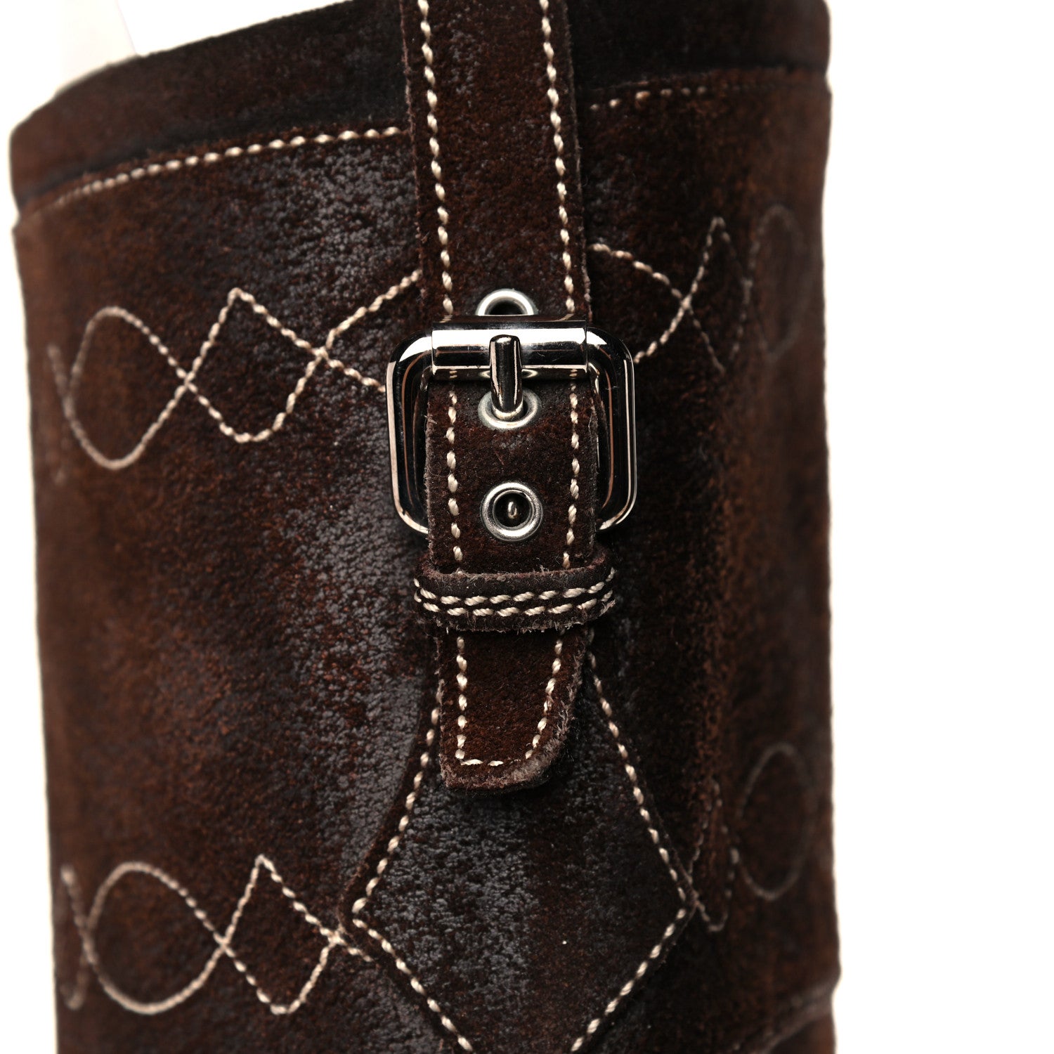 Louis Vuitton Suede Cowboy Knee High Tall Boots 36.5 Brown 18 of 19