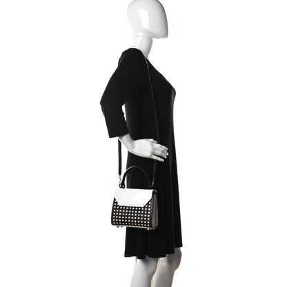 Nancy Gonzalez Crocodile Woven Top Handle Bag White Black 2 of 14