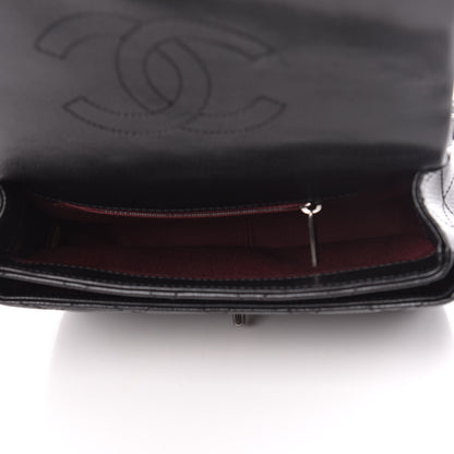 Chanel Shiny Goatskin Quilted Small Double Carry Waist Chain Flap Black 8 of 12