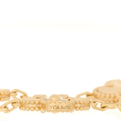 Van Cleef & Arpels 18K Yellow Gold 5 Motifs Guilloche Vintage Alhambra Bracelet 4 of 5