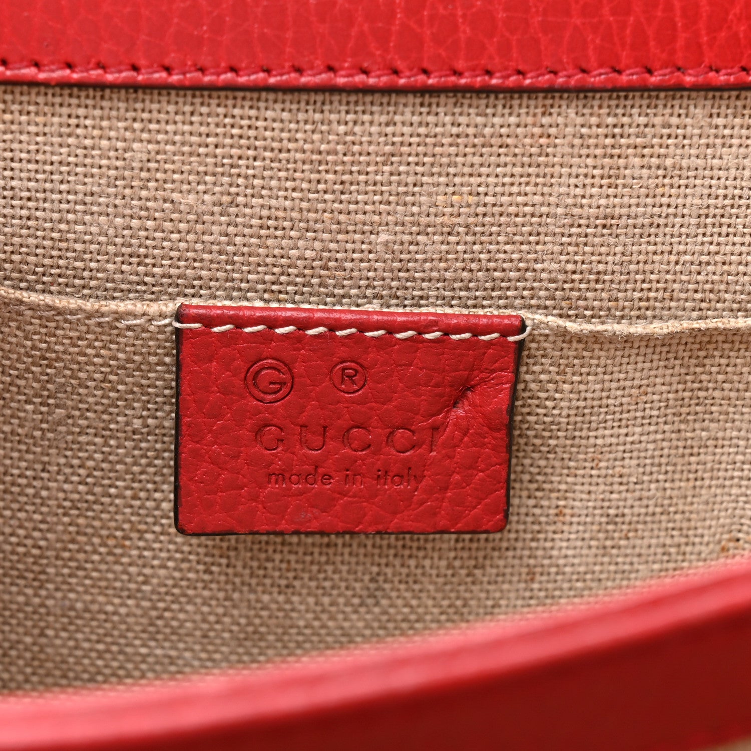 Gucci Dollar Calfskin Small Interlocking G Shoulder Bag Red 6 of 17