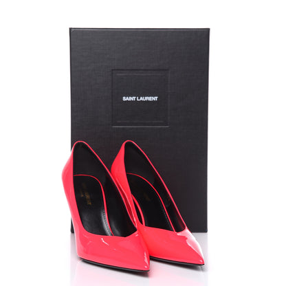 Saint Laurent Patent Calfskin Kiki 85 Pumps 38.5 Neon Pink 9 of 9