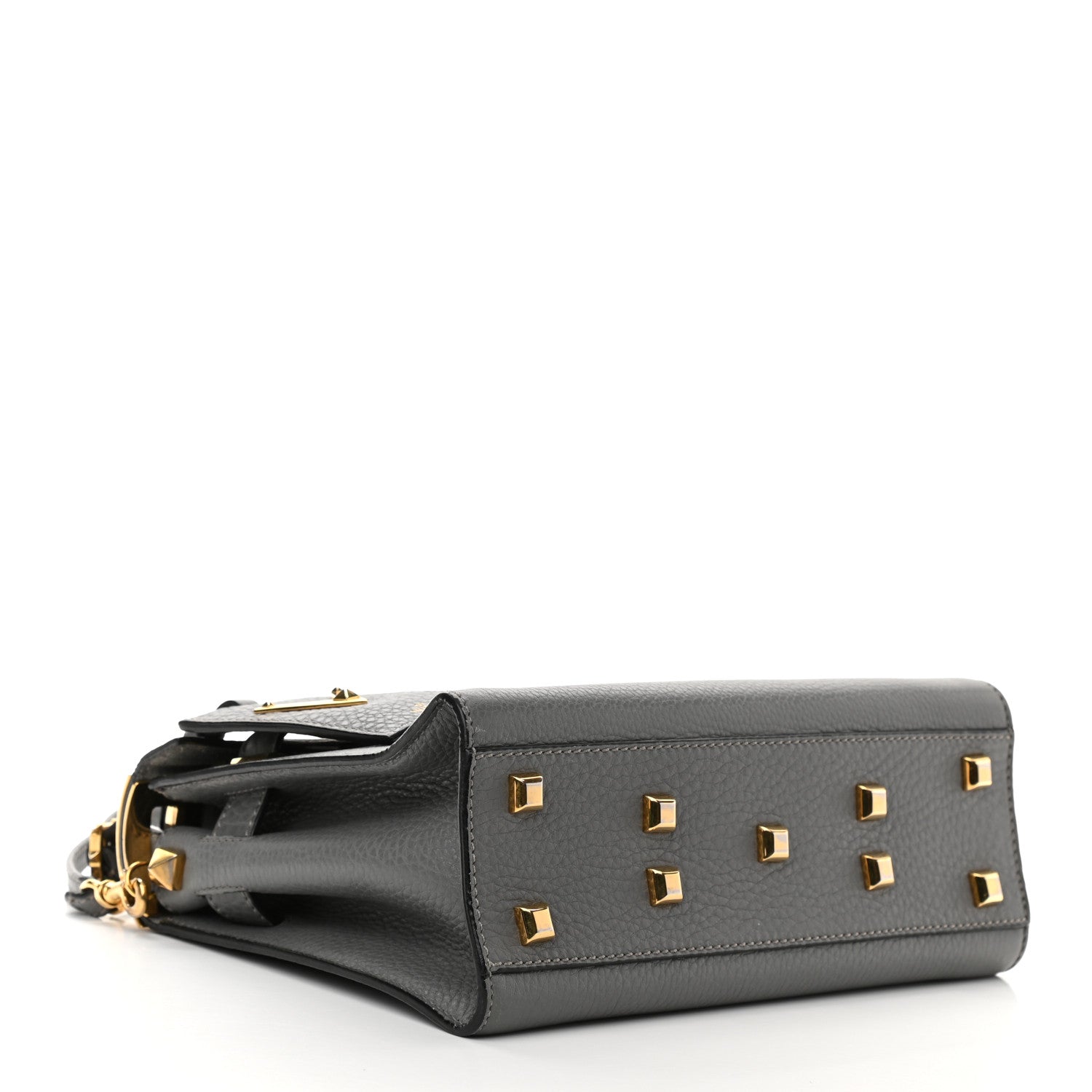 Valentino Garavani Grained Calfskin Small My Rockstud Frame Bag Gray 4 of 12