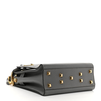 Valentino Garavani Grained Calfskin Small My Rockstud Frame Bag Gray 4 of 12