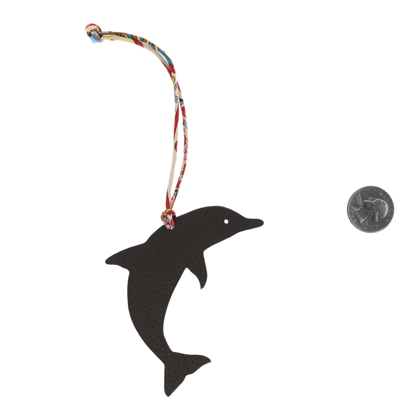 Togo Grain d'H Togo Petit H Dolphin Bag Charm Sanguine Etain