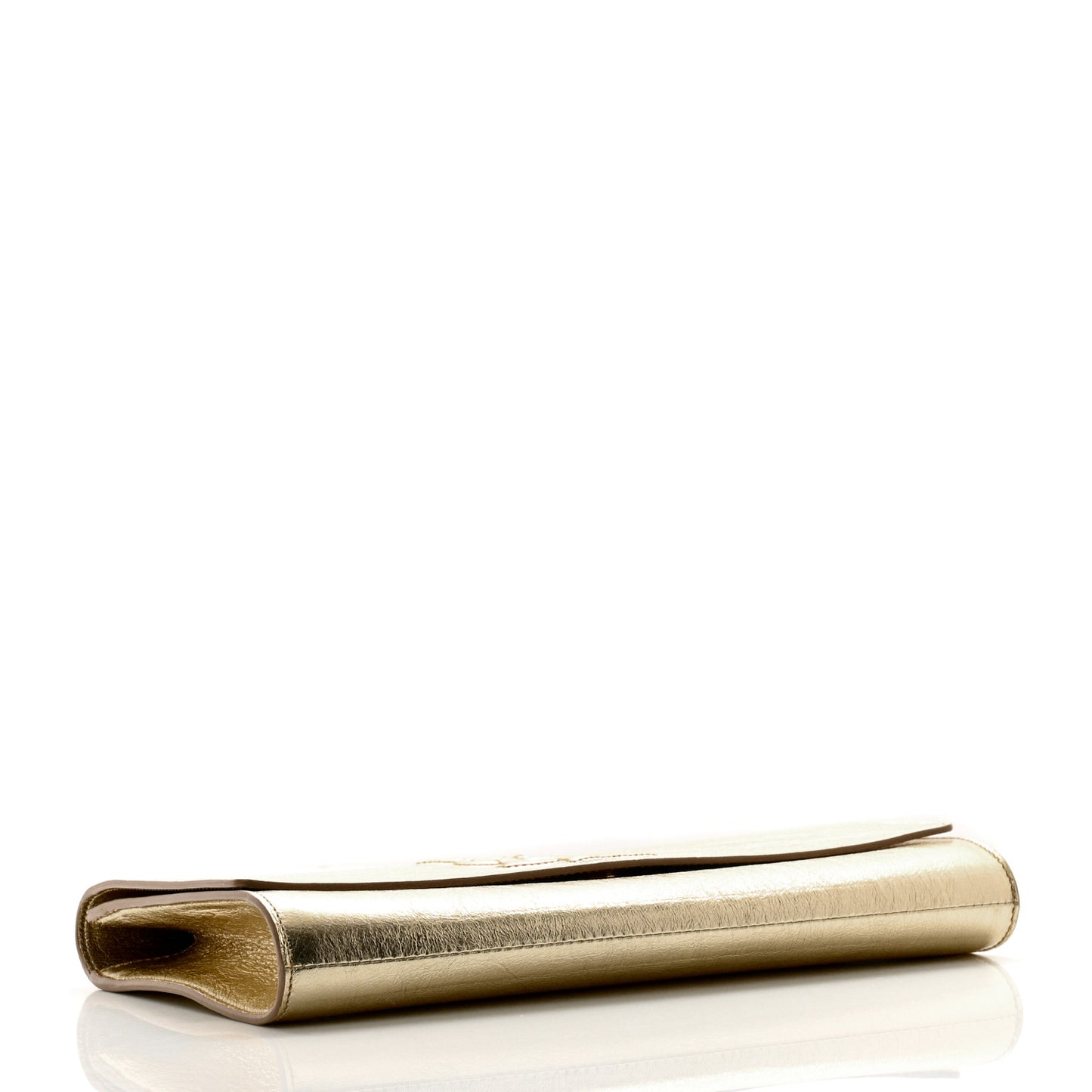 Metallic Calfskin Monogram Large Belle De Jour Clutch Gold