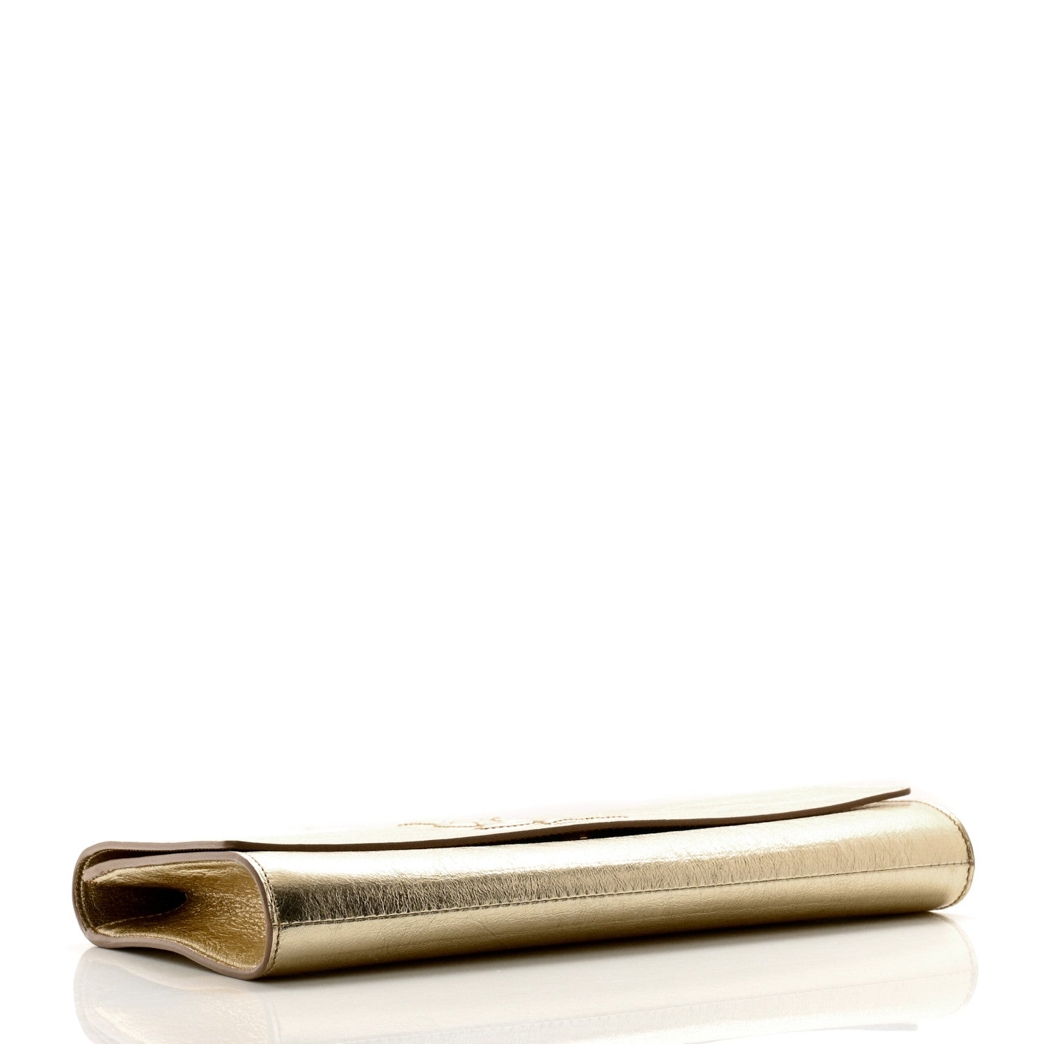Saint Laurent Metallic Calfskin Monogram Large Belle De Jour Clutch Gold 4 of 9