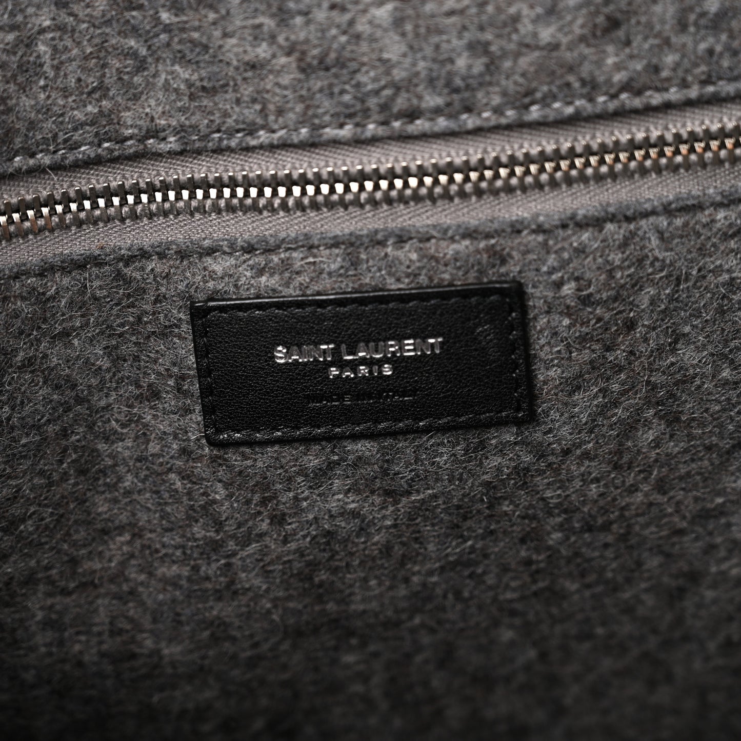 Wool Calfskin Rive Gauche North South Tote Grey