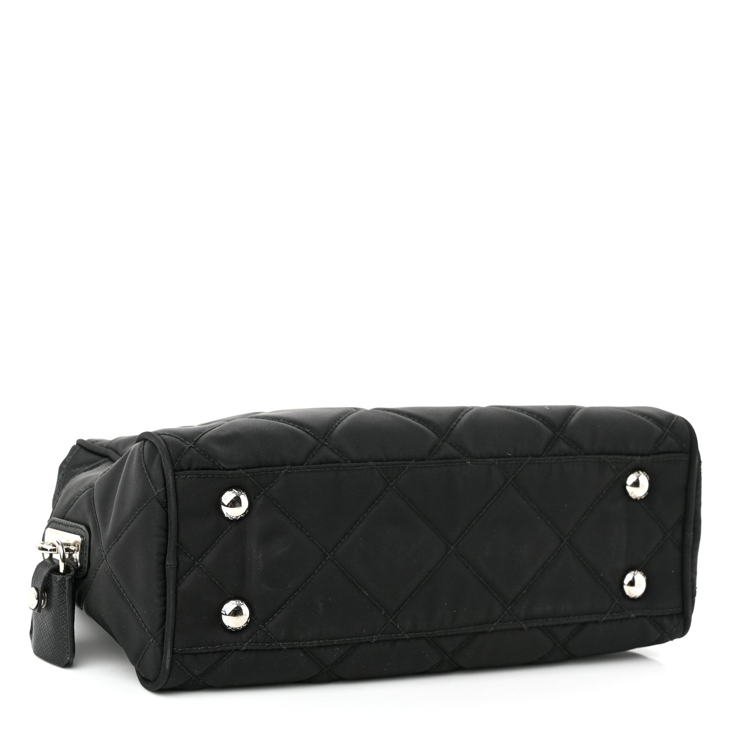 Nylon Tessuto Impuntu Quilted Shoulder Bag Black