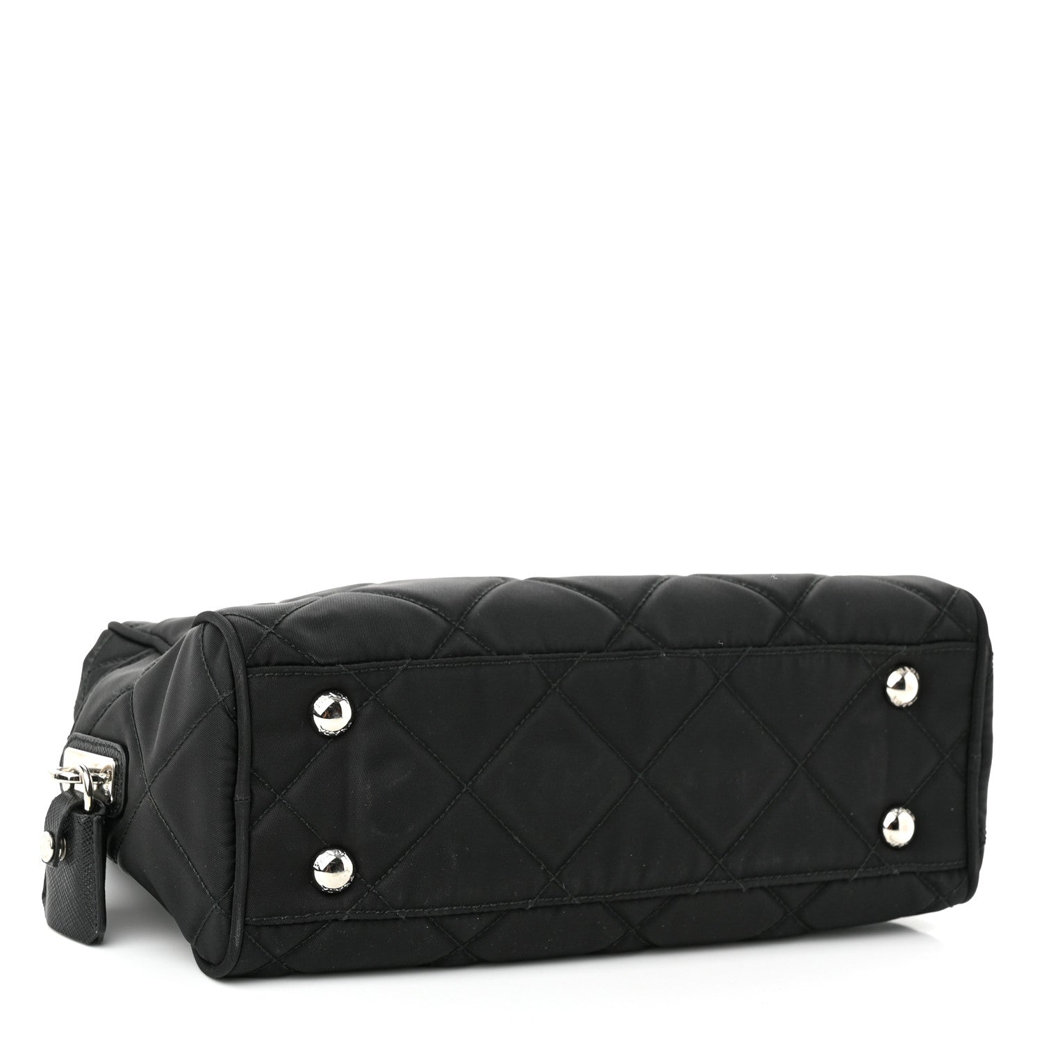 Prada Nylon Tessuto Impuntu Quilted Shoulder Bag Black 4 of 9