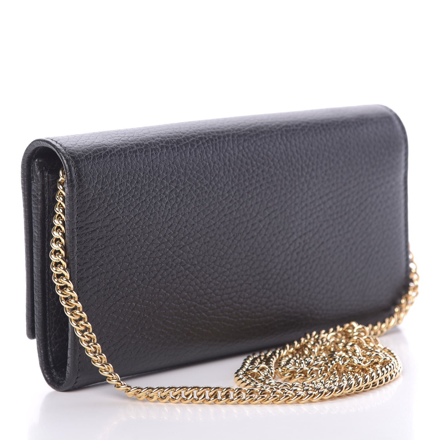 Gucci Calfskin Petite GG Marmont Wallet Chain Bag Black 3 of 11