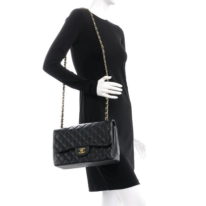 Chanel Caviar Quilted Jumbo Double Flap Black 2 of 9