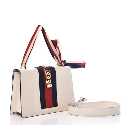 Gucci Calfskin Small Sylvie Shoulder Bag Off White 3 of 12