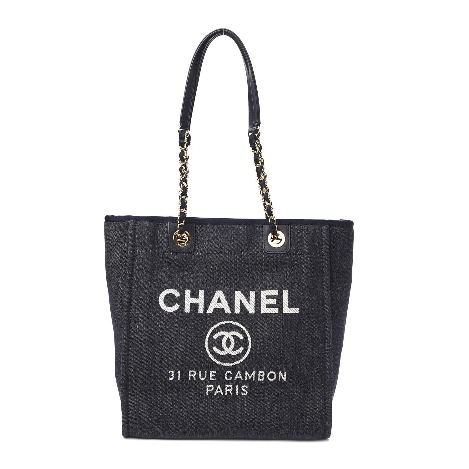 Chanel Denim Mini Deauville Tote Dark Blue 1 of 10