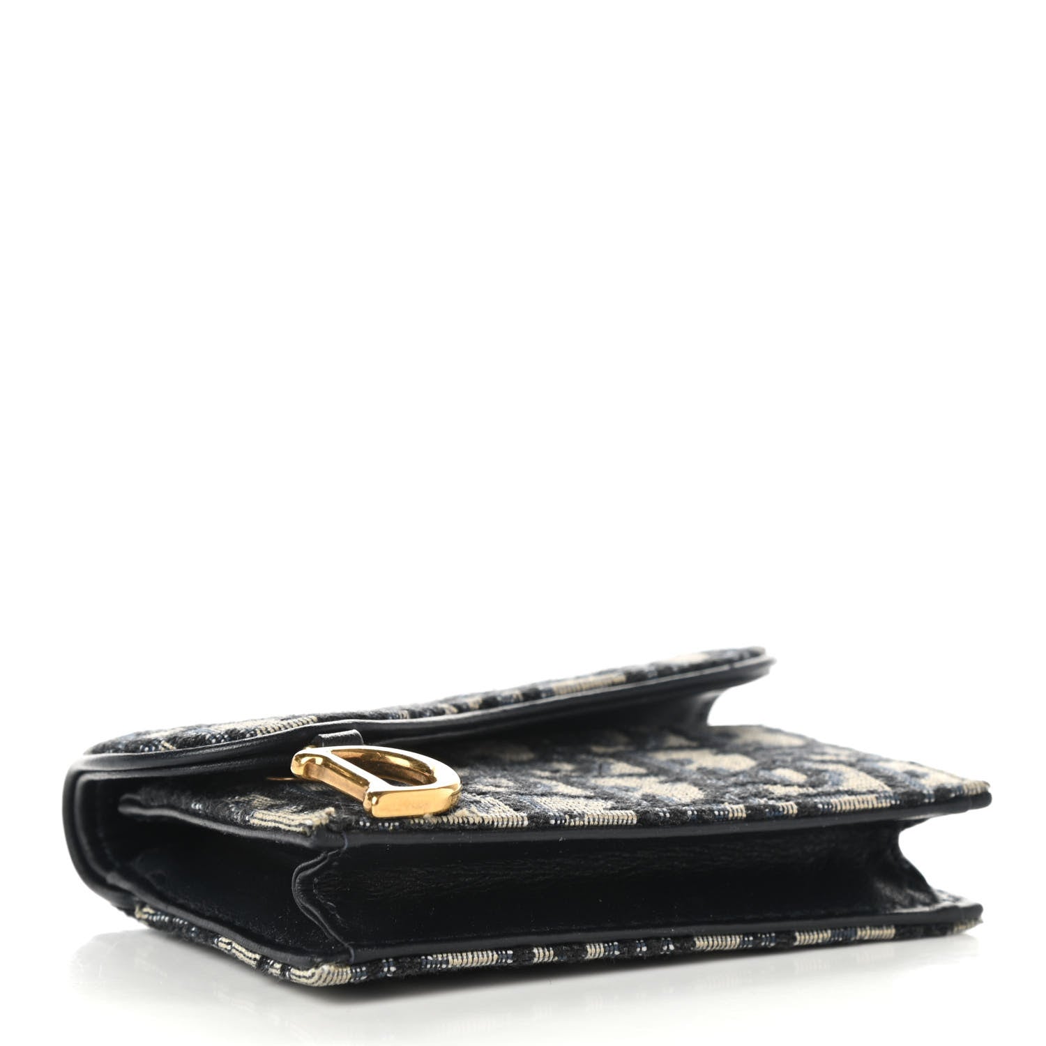 Christian Dior Oblique Saddle Card Holder Blue 4 of 9