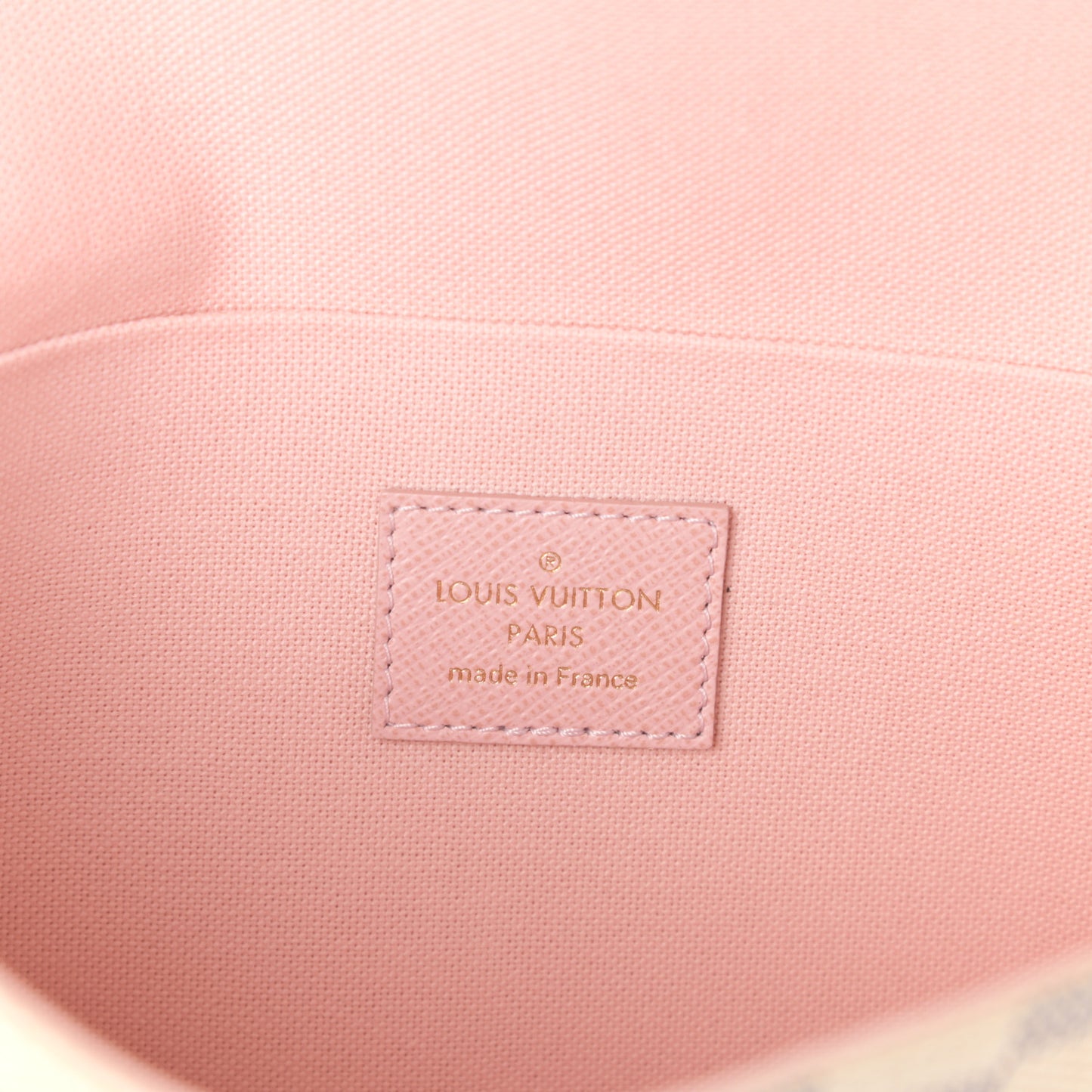 Damier Azur Pochette Felicie Chain Wallet Rose Ballerine