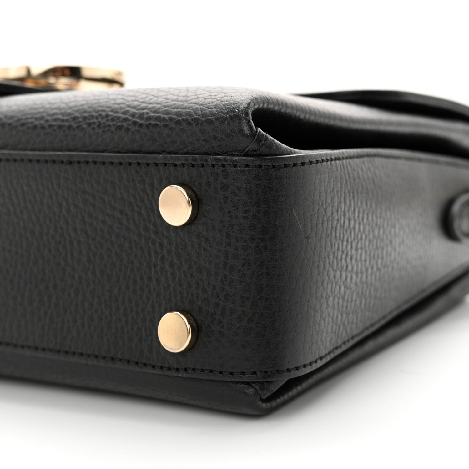 Gucci Dollar Calfskin Interlocking G Top Handle Shoulder Bag Black 10 of 15